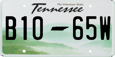 TN license plate B1065W