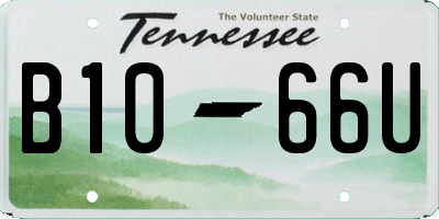 TN license plate B1066U
