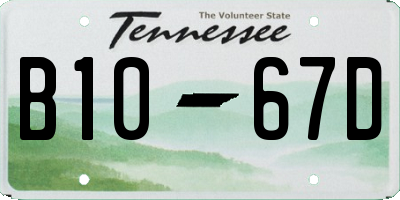 TN license plate B1067D