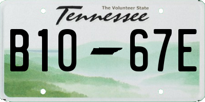 TN license plate B1067E