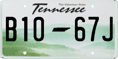 TN license plate B1067J