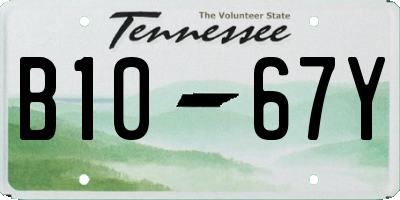 TN license plate B1067Y
