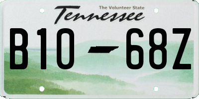 TN license plate B1068Z
