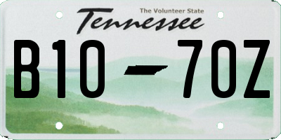 TN license plate B1070Z