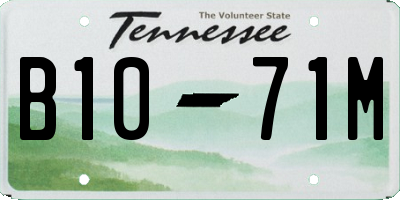 TN license plate B1071M
