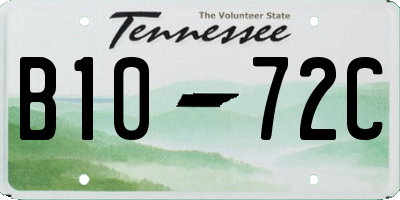 TN license plate B1072C