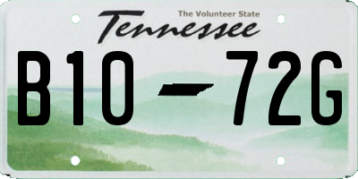 TN license plate B1072G