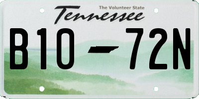 TN license plate B1072N