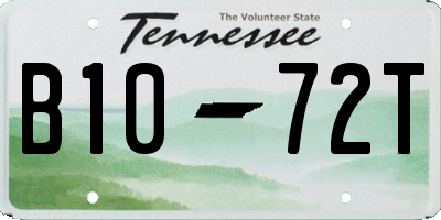TN license plate B1072T