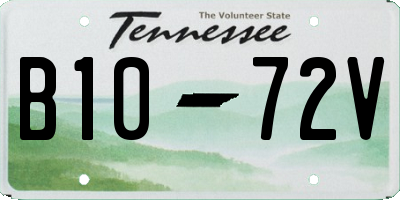 TN license plate B1072V