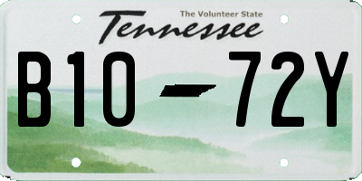 TN license plate B1072Y