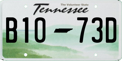 TN license plate B1073D