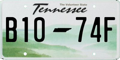 TN license plate B1074F