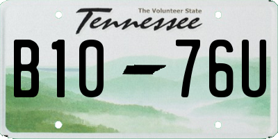 TN license plate B1076U