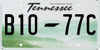 TN license plate B1077C