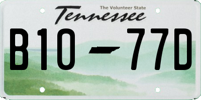 TN license plate B1077D