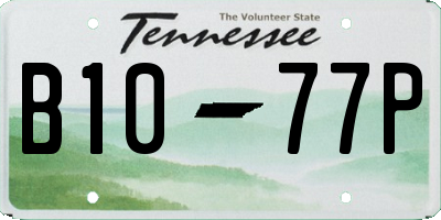 TN license plate B1077P