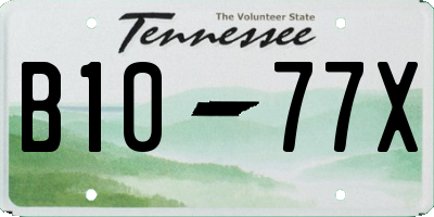 TN license plate B1077X