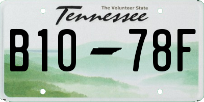 TN license plate B1078F