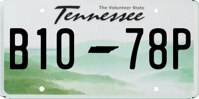 TN license plate B1078P