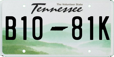TN license plate B1081K
