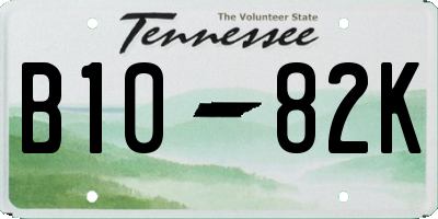 TN license plate B1082K