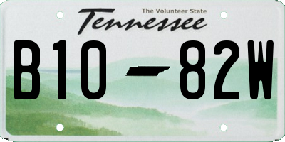 TN license plate B1082W