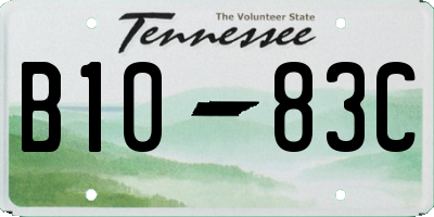 TN license plate B1083C