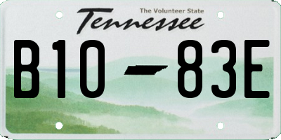 TN license plate B1083E