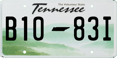 TN license plate B1083I