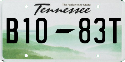 TN license plate B1083T