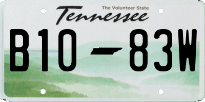 TN license plate B1083W