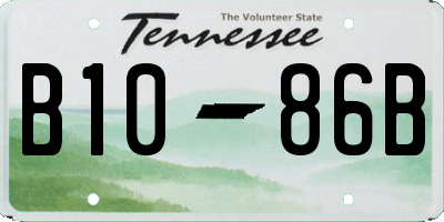 TN license plate B1086B