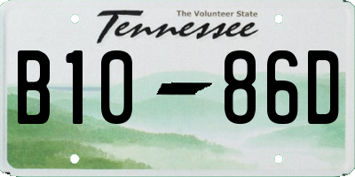 TN license plate B1086D