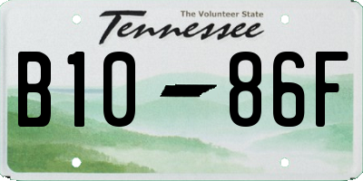 TN license plate B1086F