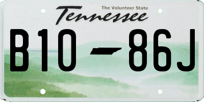 TN license plate B1086J
