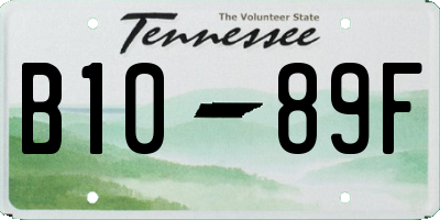 TN license plate B1089F