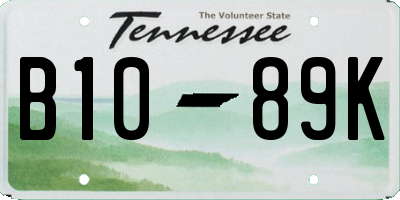 TN license plate B1089K