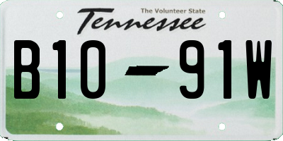 TN license plate B1091W