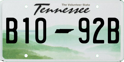 TN license plate B1092B