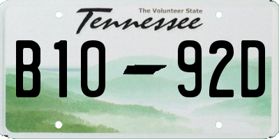 TN license plate B1092D