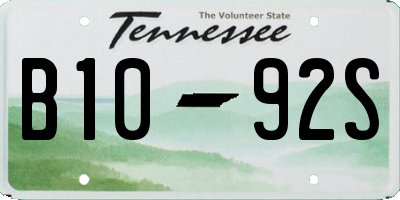 TN license plate B1092S