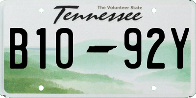 TN license plate B1092Y