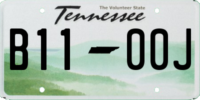 TN license plate B1100J