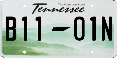 TN license plate B1101N