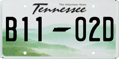 TN license plate B1102D