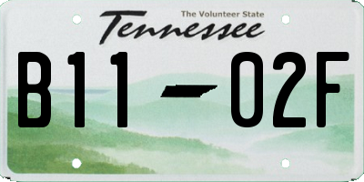 TN license plate B1102F