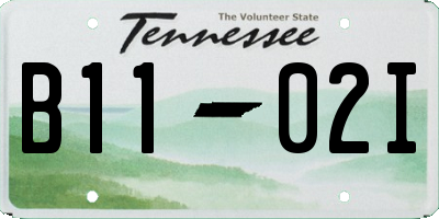 TN license plate B1102I