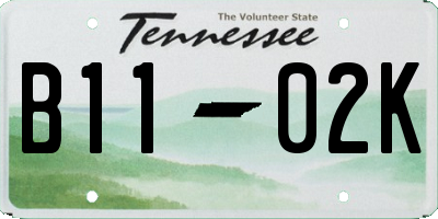 TN license plate B1102K