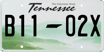 TN license plate B1102X
